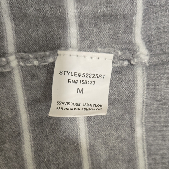 Pink Clover Gray and White Striped Cardigan - Picture 9 of 9